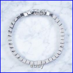 White Cubic Zirconia Bracelet Italian Sterling Silver Beautiful