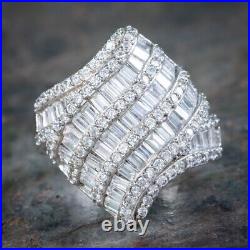 White Cubic Zirconia Cocktail Ring Sterling Silver Beautiful