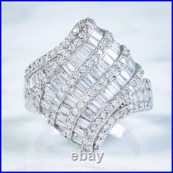 White Cubic Zirconia Cocktail Ring Sterling Silver Beautiful