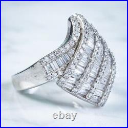 White Cubic Zirconia Cocktail Ring Sterling Silver Beautiful