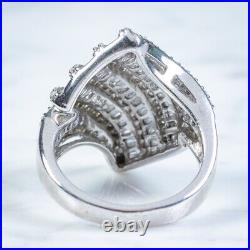 White Cubic Zirconia Cocktail Ring Sterling Silver Beautiful