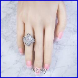 White Cubic Zirconia Cocktail Ring Sterling Silver Beautiful