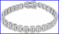 White Simulated Cubic Zirconia Tennis Bracelet (8.5 Inches)