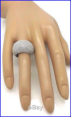 Women Ladies Dome Real Solid 925 Sterling Silver Cubic CZ Cocktail Band Ring Big