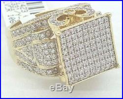Women Ladies Real Solid 925 Sterling Silver Pave Cubic 14k Yellow Gold Tone Ring