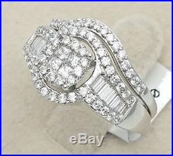 Women Ladies Solid 925 Sterling Silver 14K Finish Solitaire Cubic CZ Bridal Ring