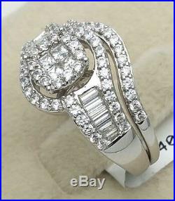 Women Ladies Solid 925 Sterling Silver 14K Finish Solitaire Cubic CZ Bridal Ring