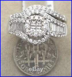 Women Ladies Solid 925 Sterling Silver 14K Finish Solitaire Cubic CZ Bridal Ring
