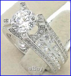 Women's Genuine 925 Sterling Silver Solitaire Cubic Bridal Wedding Promise Ring