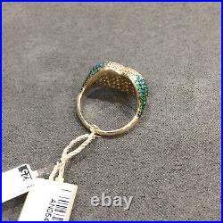 Women's Italian SOGNI Ring AN054GV Sterling Silver 925 Multicolor Cubic Zirconia