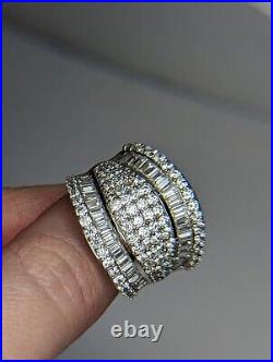 Women's White Cubic Zirconia Rhodium Over Sterling Silver Ring Size 7