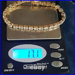 Womens Bracelet 925 Sterling Silver Cubic Zirconia Gold Jewelry New in Box