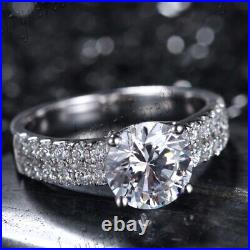 Wonderful Silver 925 8mm Round Cubic Zirconia Wedding Ladies Beauty Lovely Ring