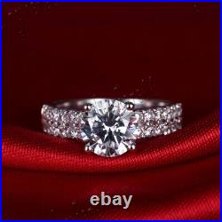 Wonderful Silver 925 8mm Round Cubic Zirconia Wedding Ladies Beauty Lovely Ring