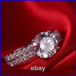 Wonderful Silver 925 8mm Round Cubic Zirconia Wedding Ladies Beauty Lovely Ring