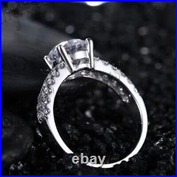 Wonderful Silver 925 8mm Round Cubic Zirconia Wedding Ladies Beauty Lovely Ring