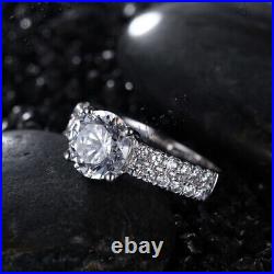 Wonderful Silver 925 8mm Round Cubic Zirconia Wedding Ladies Beauty Lovely Ring