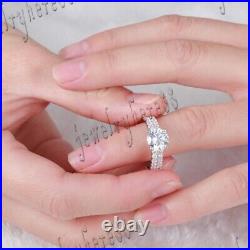 Wonderful Silver 925 8mm Round Cubic Zirconia Wedding Ladies Beauty Lovely Ring