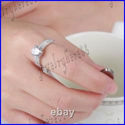 Wonderful Silver 925 8mm Round Cubic Zirconia Wedding Ladies Beauty Lovely Ring