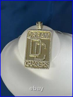 Yellow Finish Dream Chasers 925 Sterling Silver Pendant Cubic Zirconia Stones